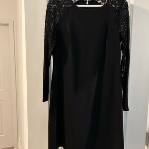 Tommy Hilfiger Black Dress with Lace Sleeves
